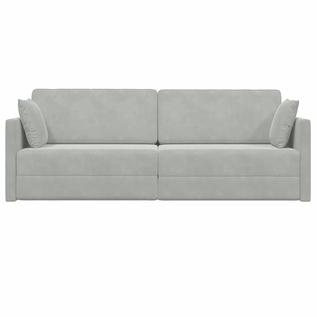 Divano letto Grigio chiaro 213 x 70 x 77 cm Velluto - homemem39