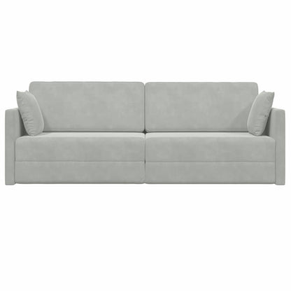 Divano letto Grigio chiaro 213 x 70 x 77 cm Velluto - homemem39