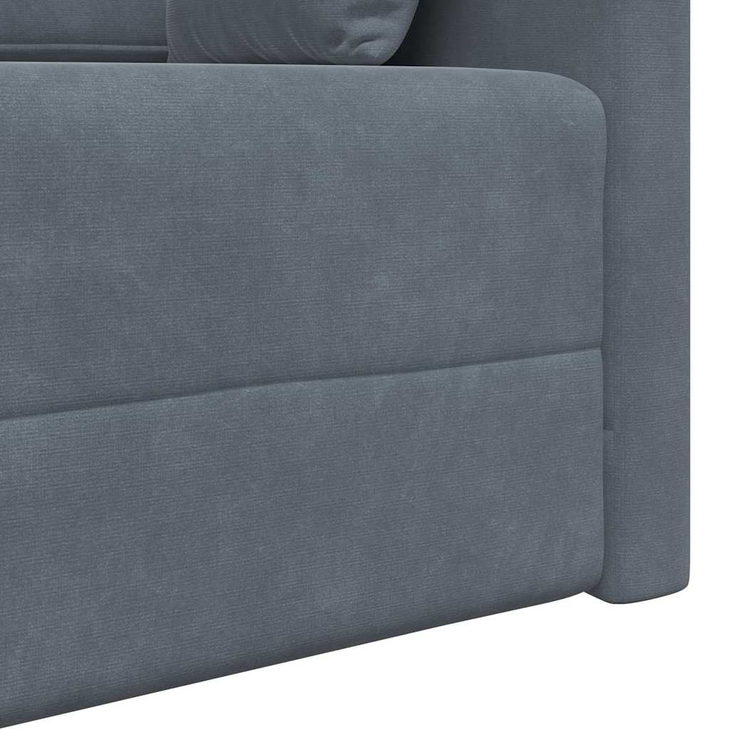 Divano letto Grigio scuro 213 x 70 x 77 cm Velluto - homemem39