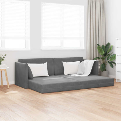 Divano-letto da pavimento Grigio scuro 213 x 70 x 77 cm Velluto