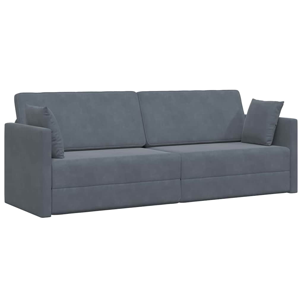 Divano letto Grigio scuro 213 x 70 x 77 cm Velluto - homemem39
