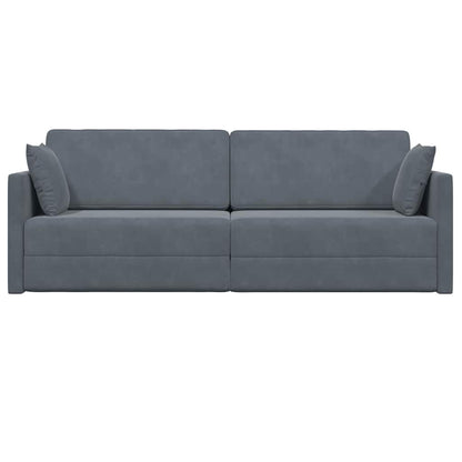 Divano letto Grigio scuro 213 x 70 x 77 cm Velluto - homemem39