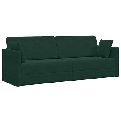 Divano-letto da pavimento Verde Scuro 213 x 70 x 77 cm Velluto
