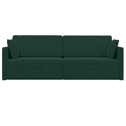 Divano-letto da pavimento Verde Scuro 213 x 70 x 77 cm Velluto | homemem39
