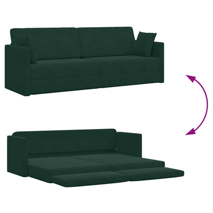 Divano-letto da pavimento Verde Scuro 213 x 70 x 77 cm Velluto | homemem39