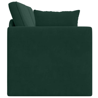 Divano-letto da pavimento Verde Scuro 213 x 70 x 77 cm Velluto | homemem39