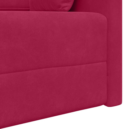 Divano-letto da pavimento Rosso Vino 213 x 70 x 77 cm Velluto