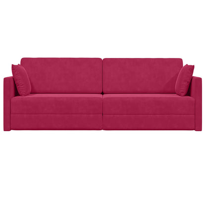 Divano-letto da pavimento Rosso Vino 213 x 70 x 77 cm Velluto
