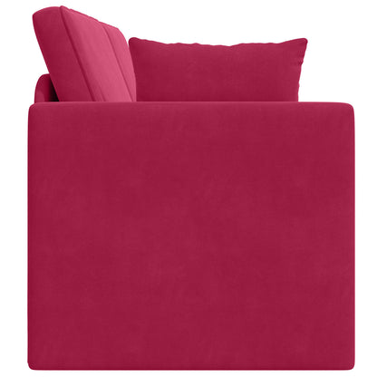 Divano-letto da pavimento Rosso Vino 213 x 70 x 77 cm Velluto