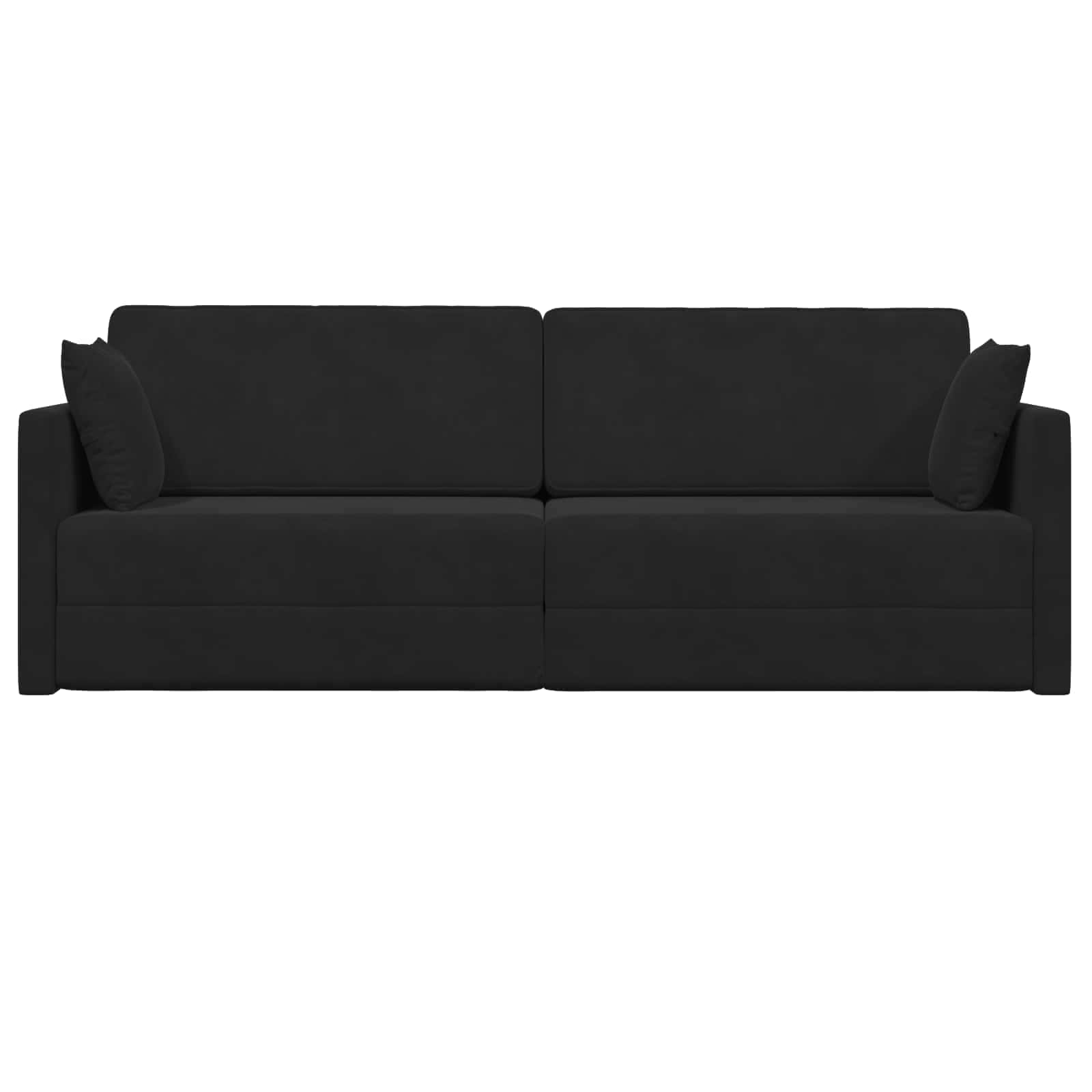 Divano-letto da pavimento Nero 213 x 70 x 77 cm Velluto | homemem39