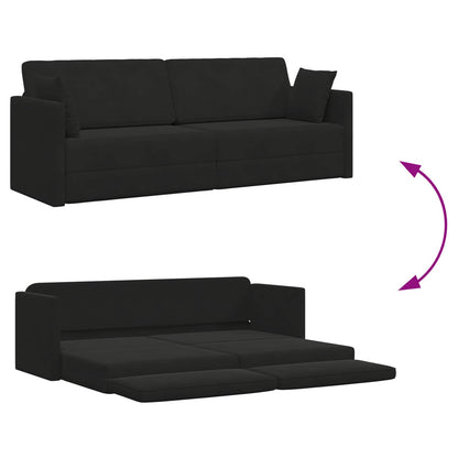 Divano-letto da pavimento Nero 213 x 70 x 77 cm Velluto
