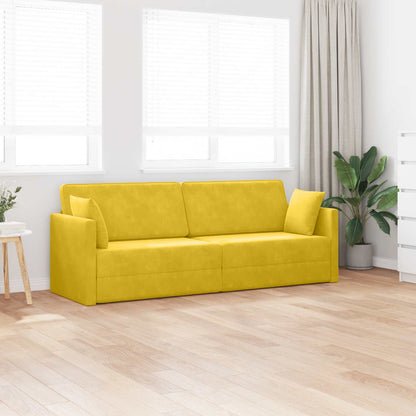 Divano-letto da pavimento Giallo 213 x 70 x 77 cm Velluto | homemem39