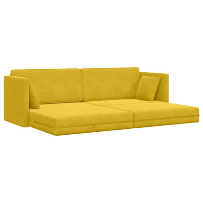 Divano-letto da pavimento Giallo 213 x 70 x 77 cm Velluto | homemem39