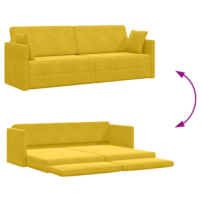 Divano-letto da pavimento Giallo 213 x 70 x 77 cm Velluto | homemem39