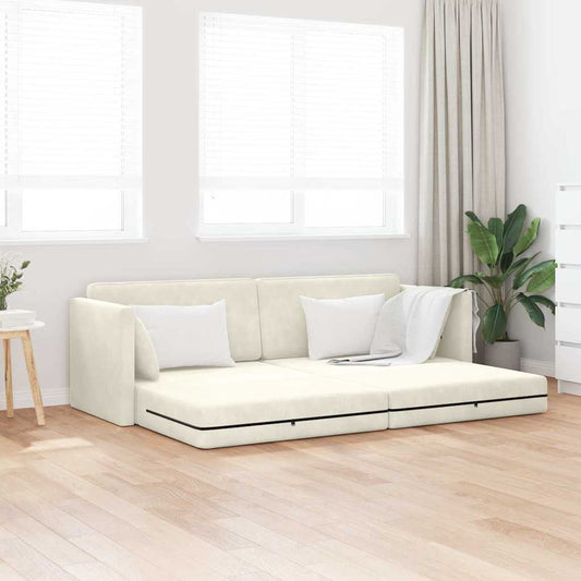 Divano-letto da pavimento 200cm Crema Velluto