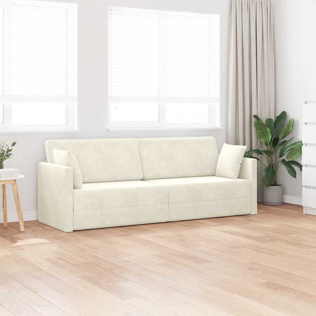 Divano-letto da pavimento 200cm Crema Velluto - homemem39