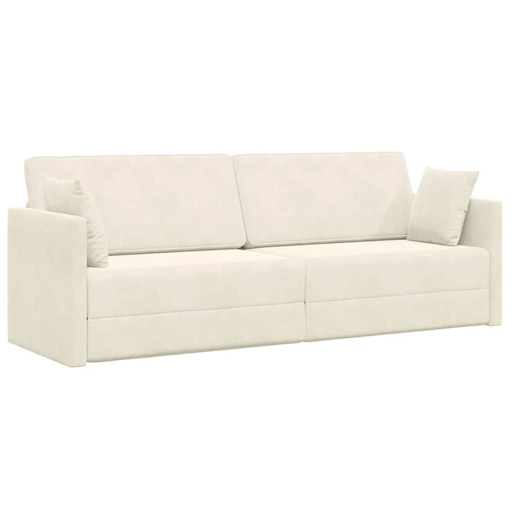 Divano-letto da pavimento 200cm Crema Velluto - homemem39