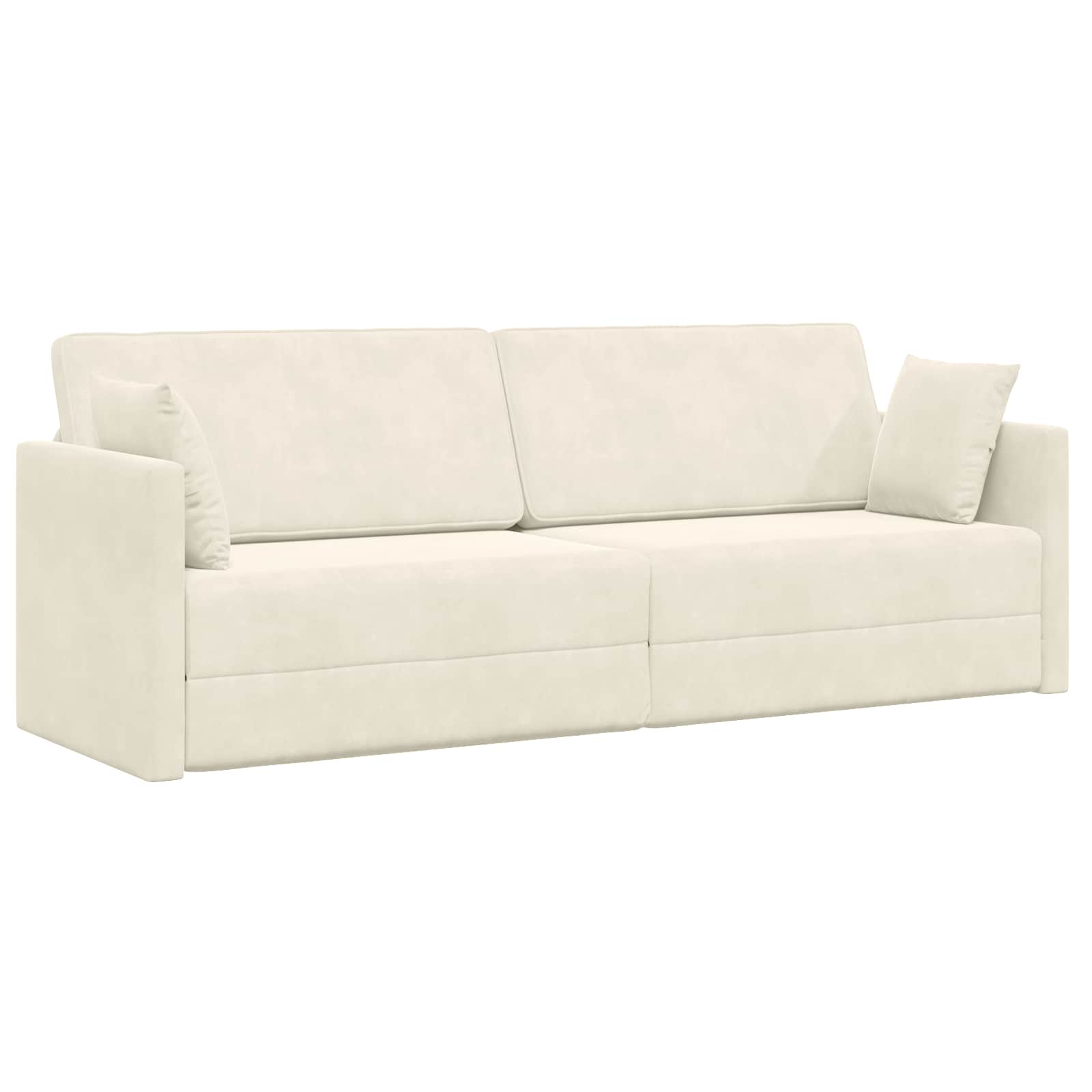 Divano-letto da pavimento Crema 213 x 70 x 77 cm Velluto | homemem39