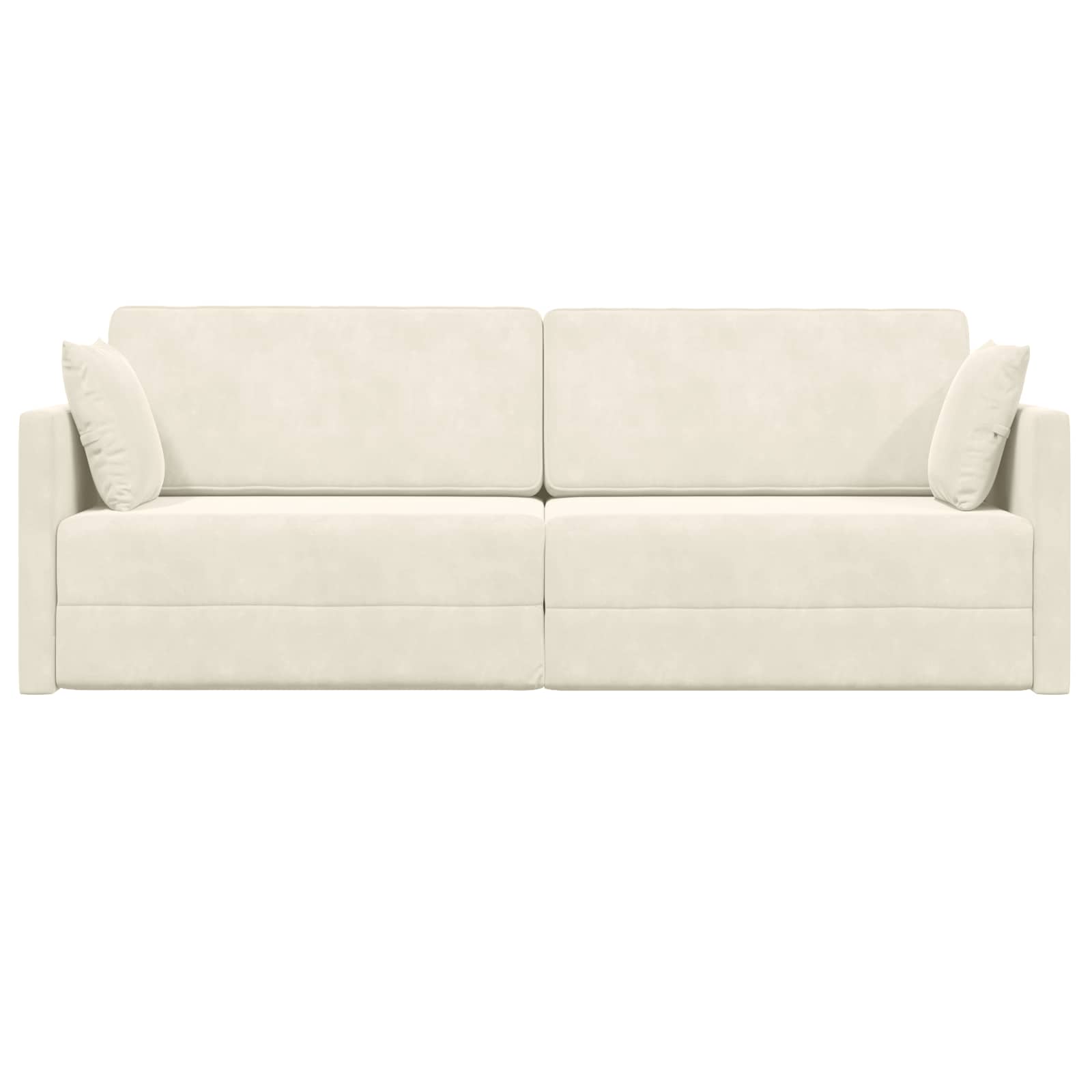Divano-letto da pavimento Crema 213 x 70 x 77 cm Velluto | homemem39