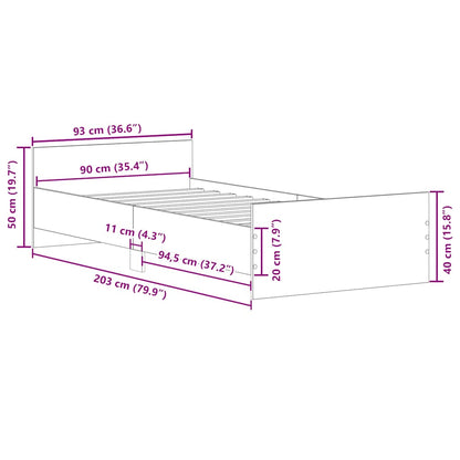 Giroletto senza Materasso Rovere Artigianale 90x200cm | homemem39