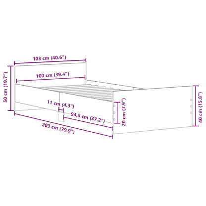 Giroletto senza Materasso Rovere Artigianale 100x200cm - homemem39