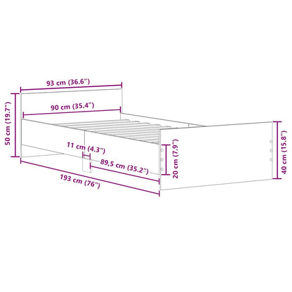 Giroletto senza Materasso Rovere Artigianale 90x190cm | homemem39