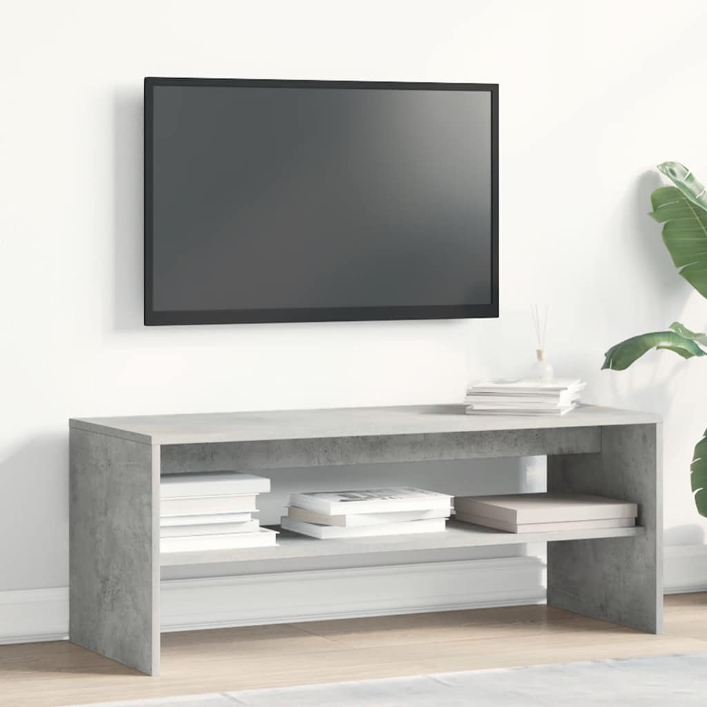 Mobile Porta TV Grigio Cemento 100x40x40cm in Legno Multistrato - homemem39
