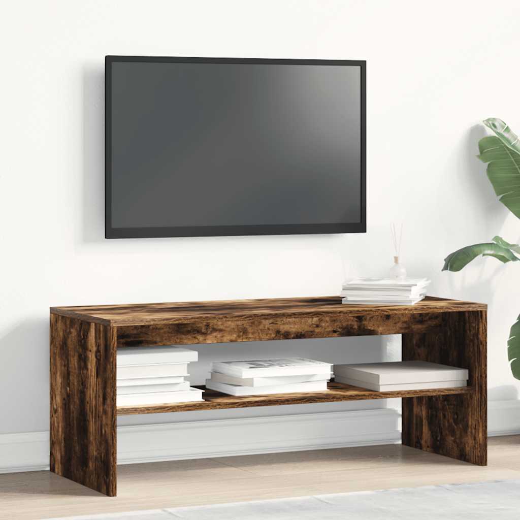 Mobile Porta TV Rovere Fumo 100x40x40 cm in Legno Multistrato - homemem39