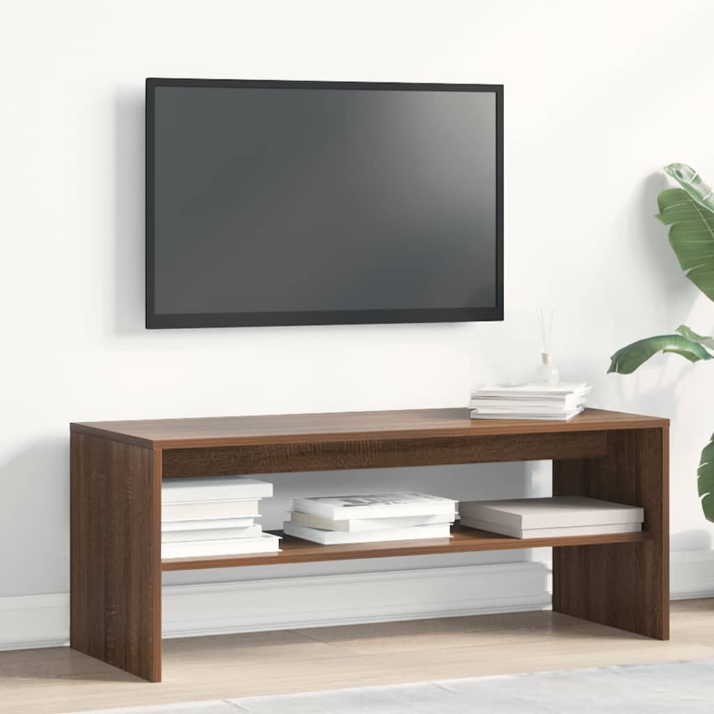 Mobile Porta TV Rovere Marrone 100x40x40cm in Legno Multistrato - homemem39