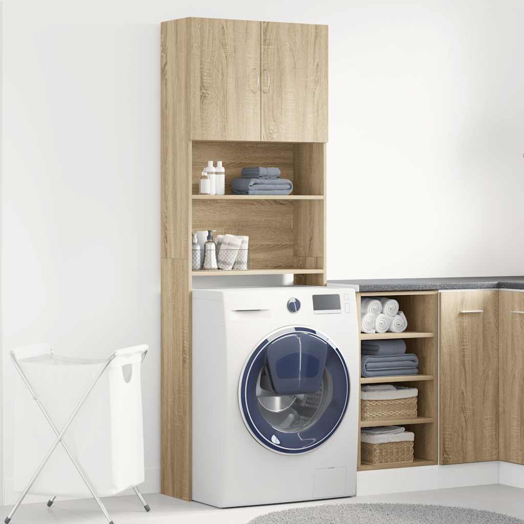 Mobile Lavatrice Rovere Sonoma 64x24x190 cm in Truciolato | homemem39