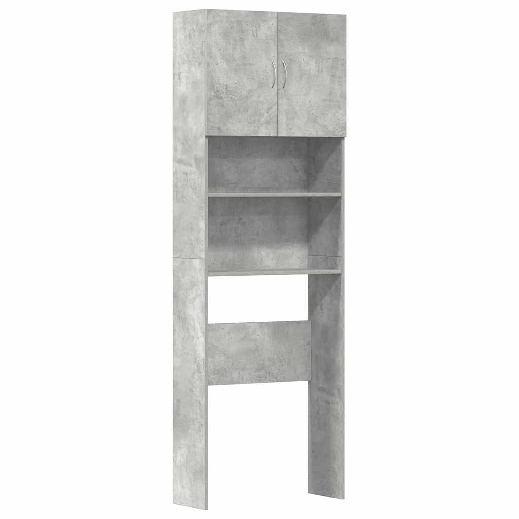 Mobile Lavatrice Grigio Cemento 64x24x190 cm Legno Multistrato | homemem39