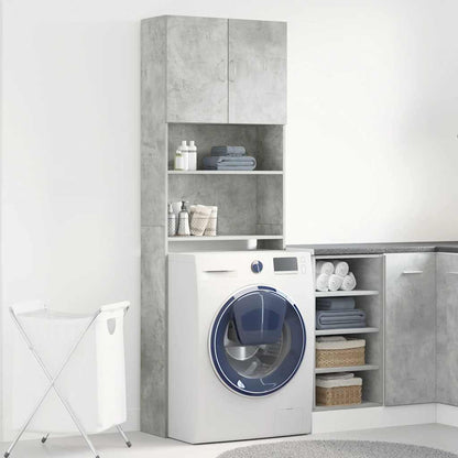 Mobile Lavatrice Grigio Cemento 64x24x190 cm Legno Multistrato | homemem39