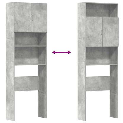 Mobile Lavatrice Grigio Cemento 64x24x190 cm Legno Multistrato | homemem39