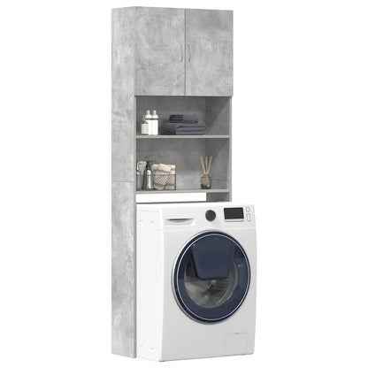 Mobile Lavatrice Grigio Cemento 64x24x190 cm Legno Multistrato | homemem39