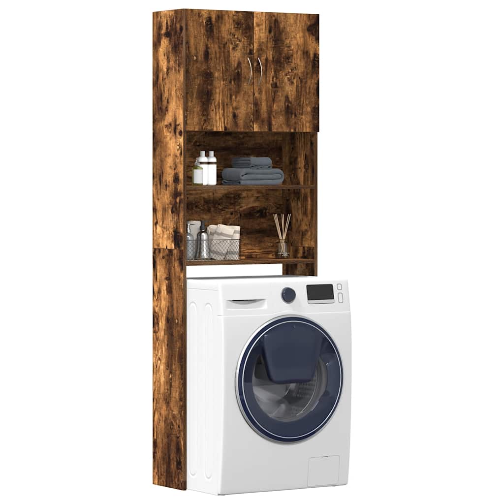 Mobile Lavatrice Rovere Fumo 64x24x190 cm Legno Multistrato | homemem39