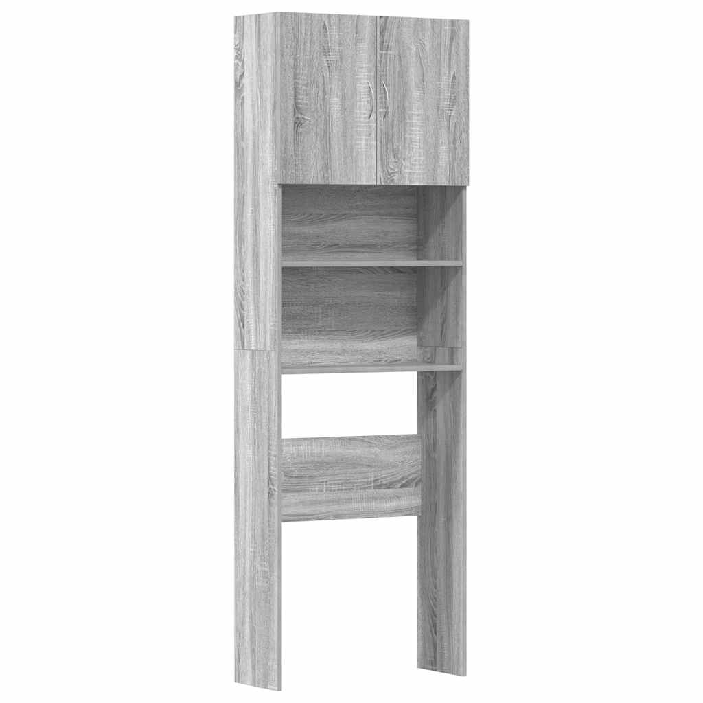 Mobile Lavatrice Grigio Sonoma 64x24x190 cm Legno Multistrato | homemem39