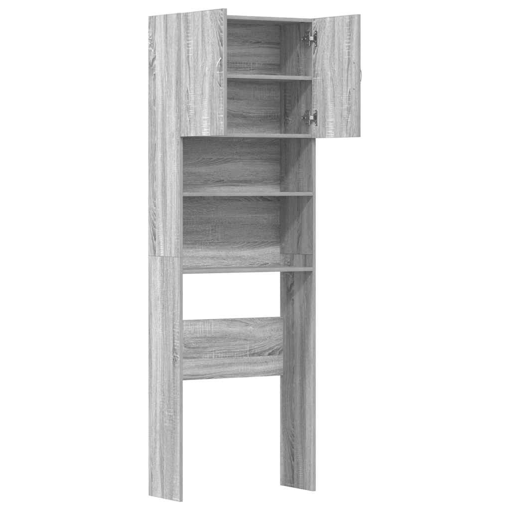 Mobile Lavatrice Grigio Sonoma 64x24x190 cm Legno Multistrato | homemem39