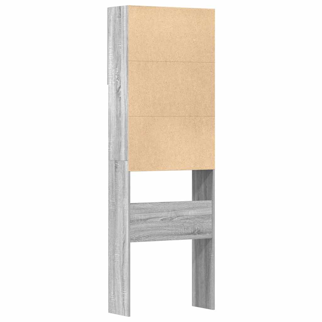 Mobile Lavatrice Grigio Sonoma 64x24x190 cm Legno Multistrato | homemem39