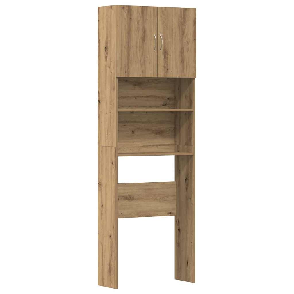Mobile Lavatrice Rovere Artigianale 64x24x190 cm in Truciolato | homemem39