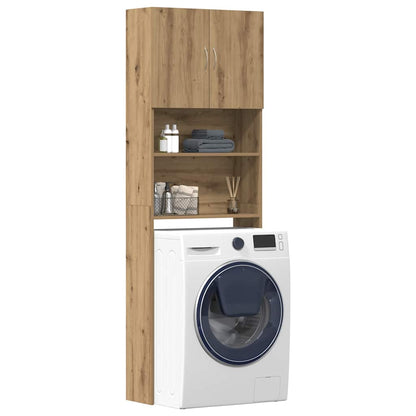 Mobile Lavatrice Rovere Artigianale 64x24x190 cm in Truciolato | homemem39