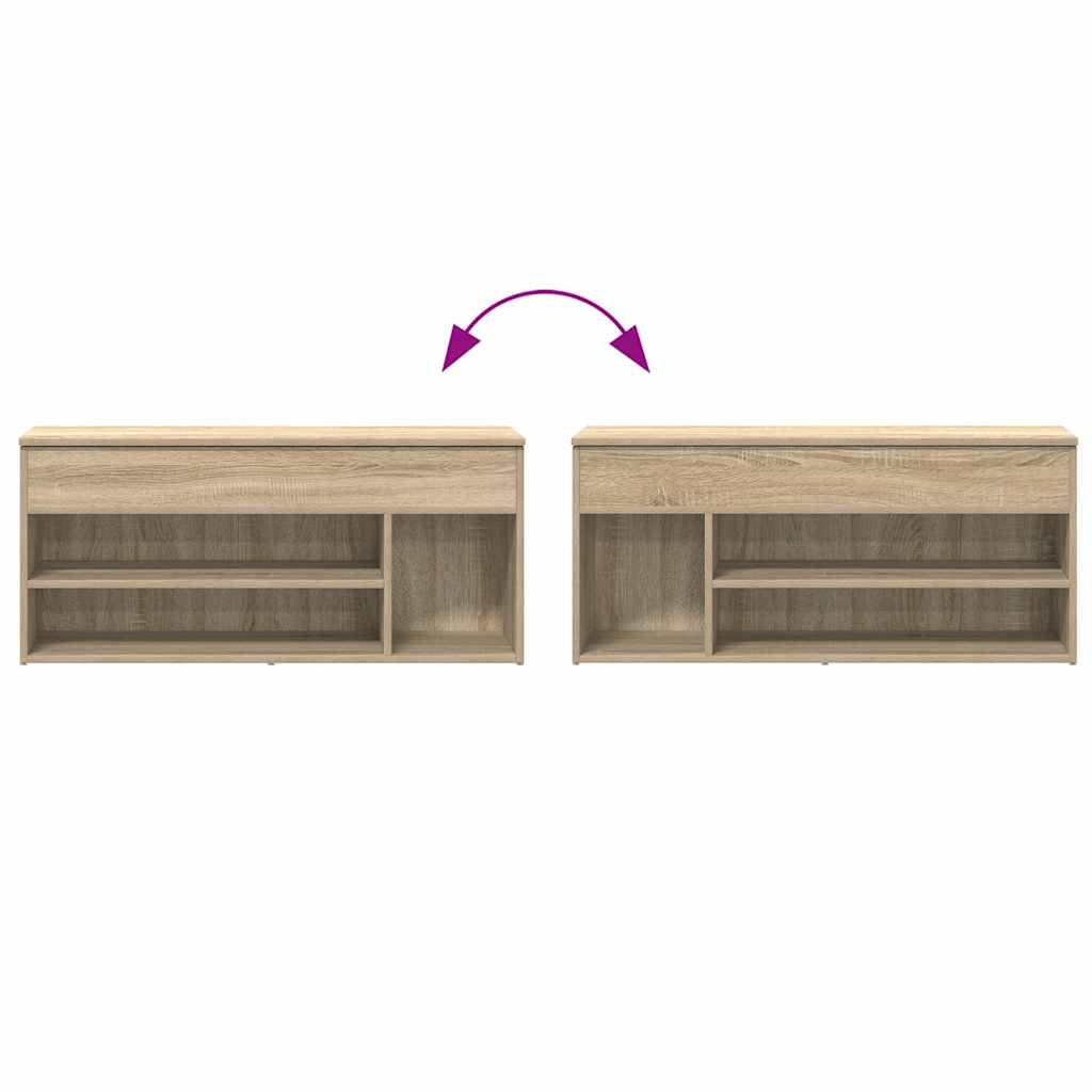 Scarpiera Rovere Sonoma 102x30,5x45 cm in Legno Multistrato | homemem39