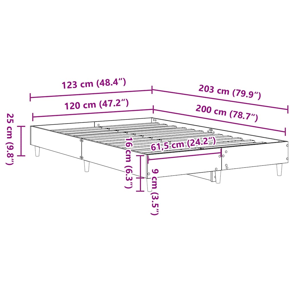 Giroletto senza Materasso Bianco 120x200 cm Legno Multistrato