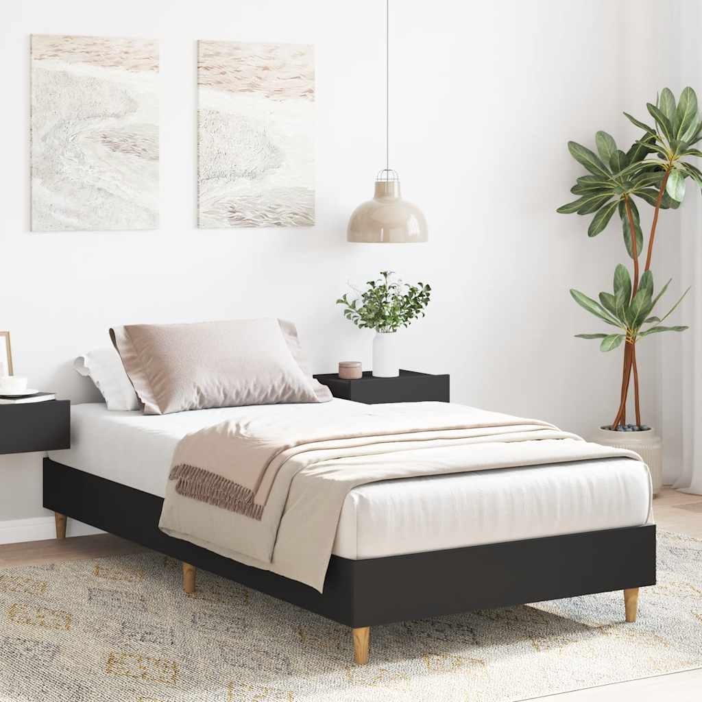Giroletto Nero senza Materasso 100x200 cm in Legno Multistrato | homemem39