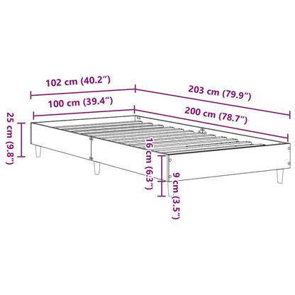 Giroletto senza Materasso Grigio Cemento 100x200 cm Truciolato