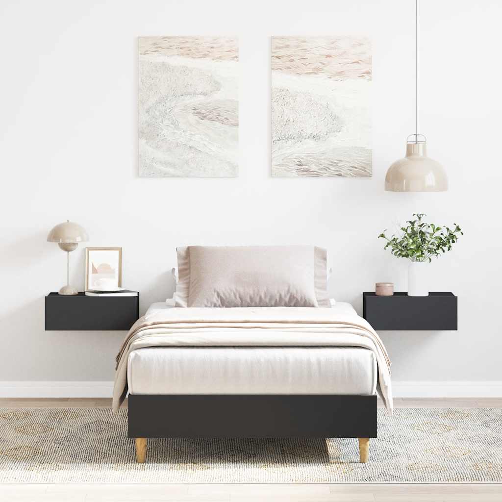 Giroletto senza Materasso Nero 90x200 cm in Legno Multistrato - homemem39