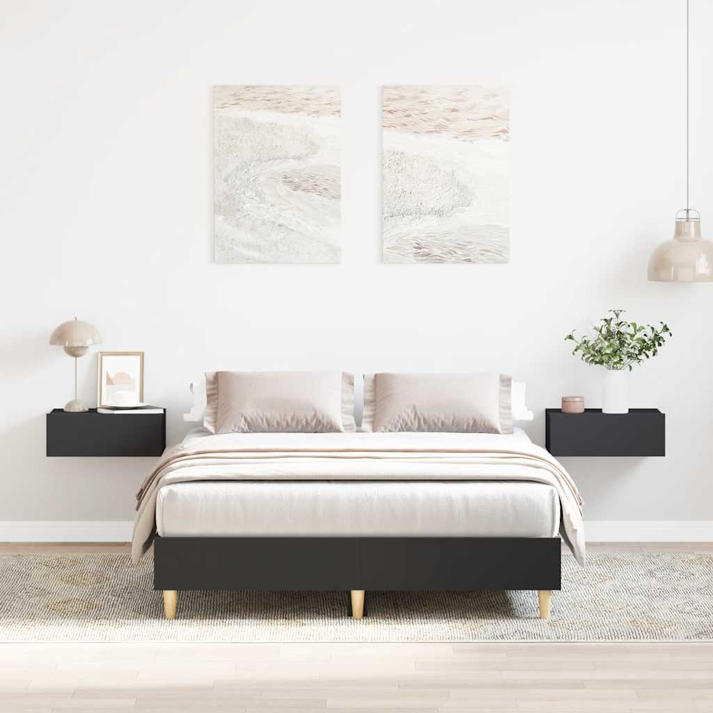 Giroletto senza Materasso Nero 140x190 cm in Legno Multistrato | homemem39