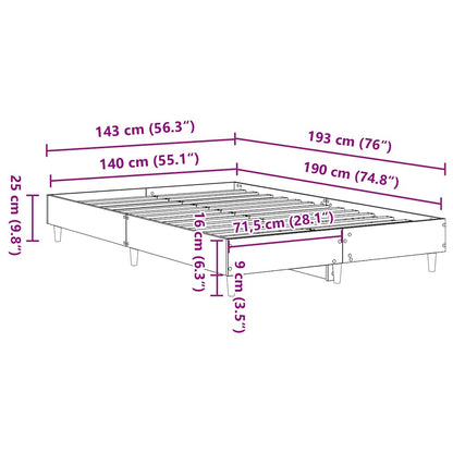 Giroletto senza Materasso Rovere Fumo 140x190 cm in Truciolato