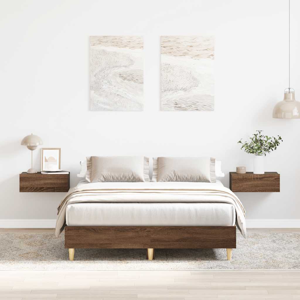 Giroletto senza Materasso Rovere Marrone 135x190 cm Truciolato