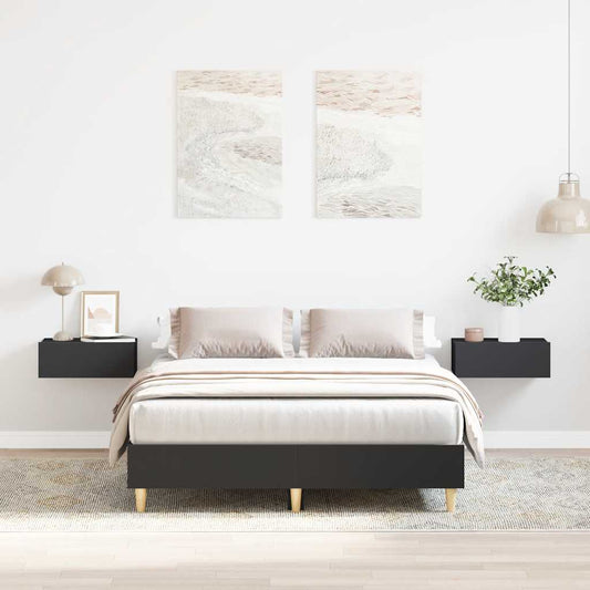 Giroletto senza Materasso Nero 120x190 cm in Legno Multistrato
