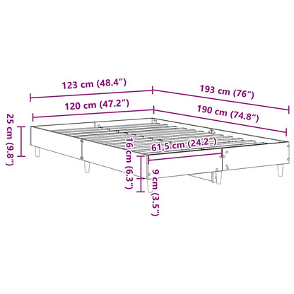 Giroletto senza Materasso Rovere Fumo 120x190 cm in Truciolato
